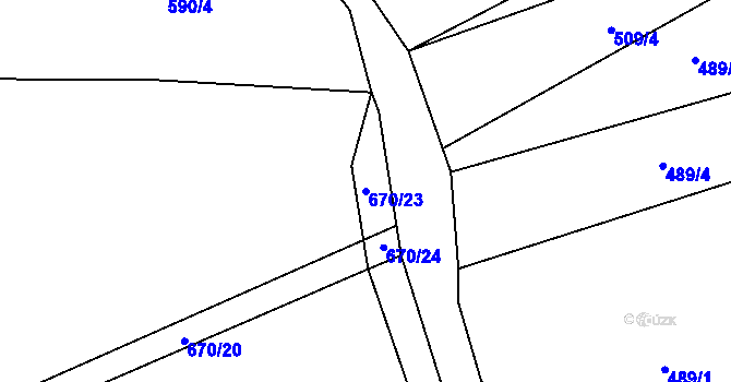 Parcela st. 670/23 v KÚ Přeštěnice, Katastrální mapa