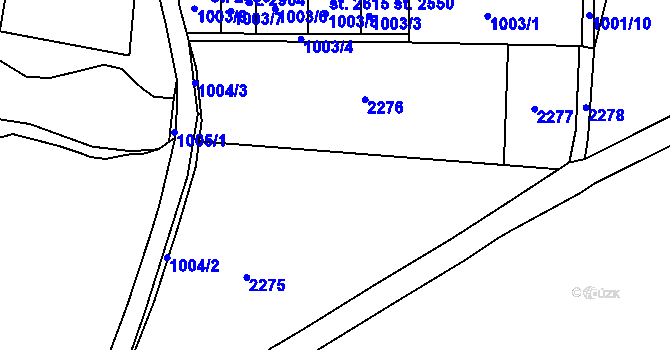 Parcela st. 1004/1 v KÚ Přeštice, Katastrální mapa