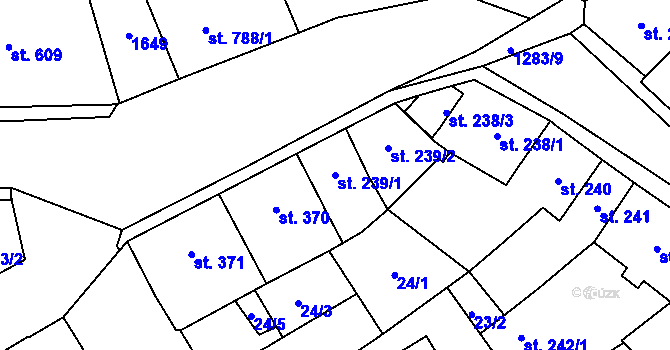 Parcela st. 239/1 v KÚ Přeštice, Katastrální mapa