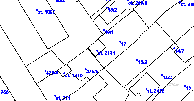 Parcela st. 2131 v KÚ Přeštice, Katastrální mapa