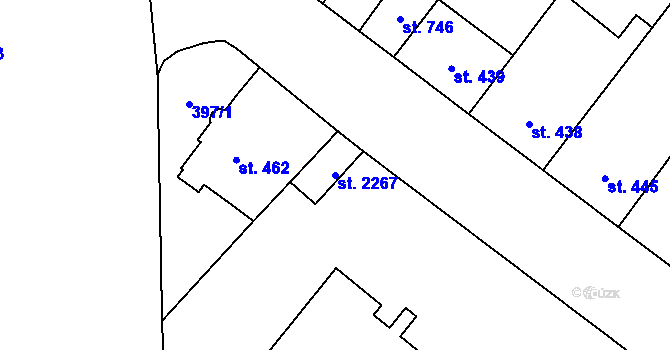 Parcela st. 2267 v KÚ Přeštice, Katastrální mapa