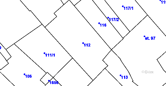Parcela st. 112 v KÚ Přeštice, Katastrální mapa