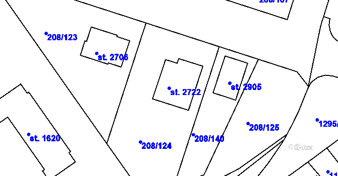 Parcela st. 2722 v KÚ Přeštice, Katastrální mapa