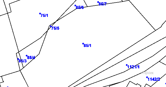 Parcela st. 85/1 v KÚ Přešťovice, Katastrální mapa