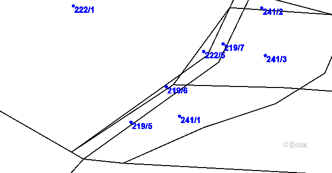 Parcela st. 219/6 v KÚ Přešťovice, Katastrální mapa