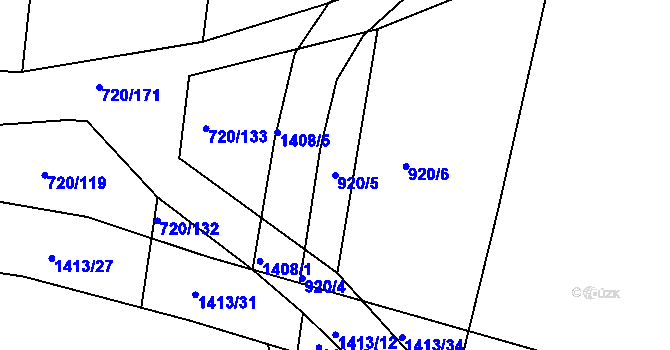 Parcela st. 920/5 v KÚ Přešťovice, Katastrální mapa