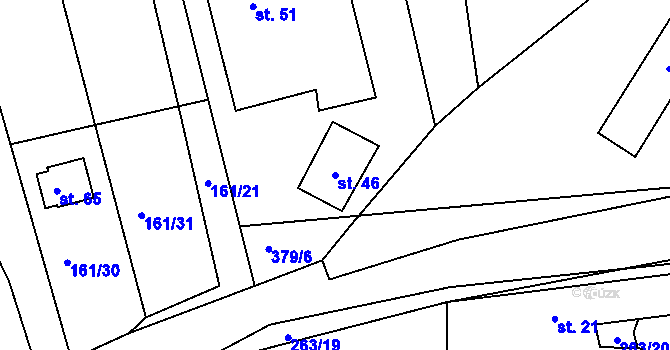 Parcela st. 46 v KÚ Slaník, Katastrální mapa