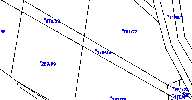 Parcela st. 179/39 v KÚ Slaník, Katastrální mapa