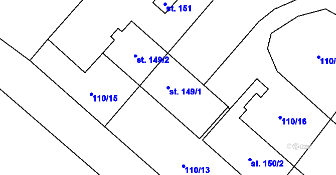 Parcela st. 149/1 v KÚ Převýšov, Katastrální mapa