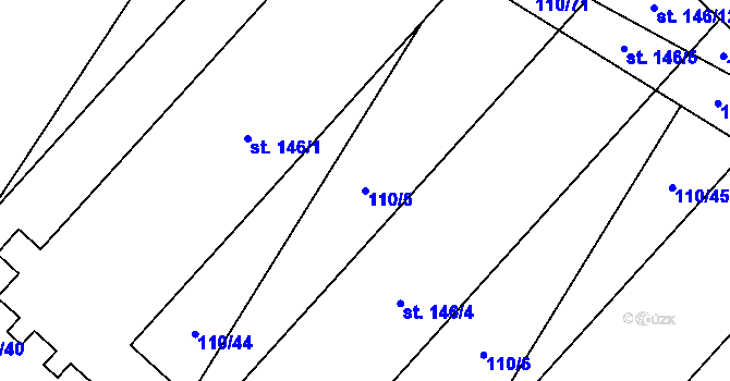 Parcela st. 110/5 v KÚ Převýšov, Katastrální mapa