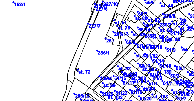 Parcela st. 255/1 v KÚ Převýšov, Katastrální mapa