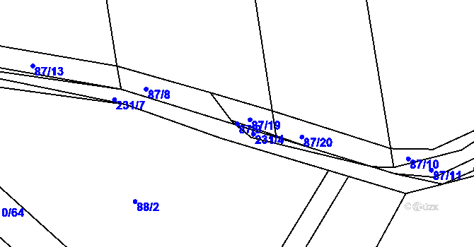 Parcela st. 87/9 v KÚ Převýšov, Katastrální mapa