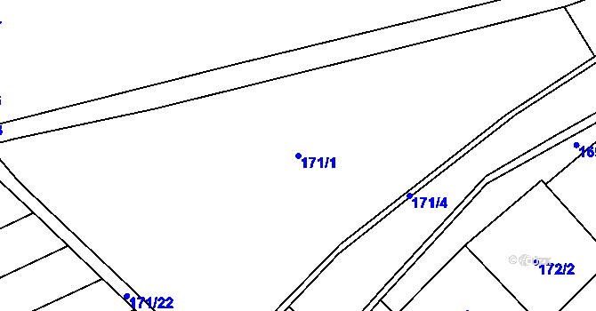 Parcela st. 171/1 v KÚ Převýšov, Katastrální mapa
