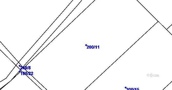 Parcela st. 200/11 v KÚ Převýšov, Katastrální mapa
