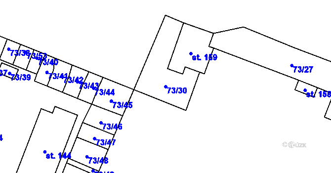 Parcela st. 73/30 v KÚ Převýšov, Katastrální mapa