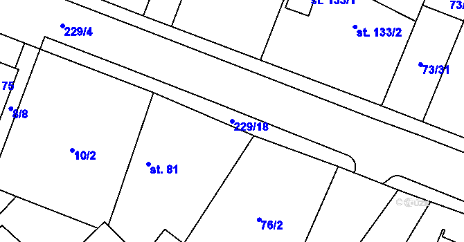 Parcela st. 229/18 v KÚ Převýšov, Katastrální mapa