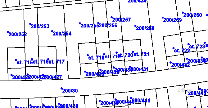 Parcela st. 719 v KÚ Přezletice, Katastrální mapa