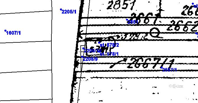 Parcela st. 578/1 v KÚ Přibice, Katastrální mapa