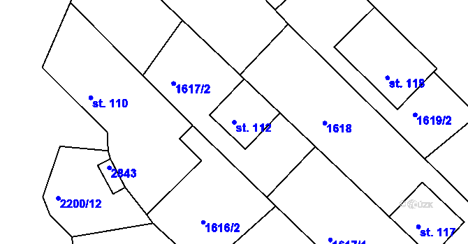 Parcela st. 112 v KÚ Přibice, Katastrální mapa