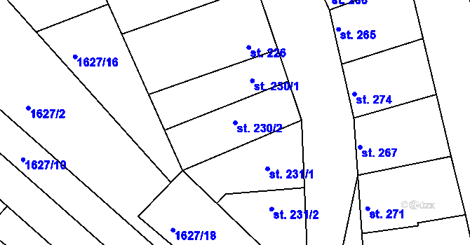 Parcela st. 230/2 v KÚ Přibice, Katastrální mapa