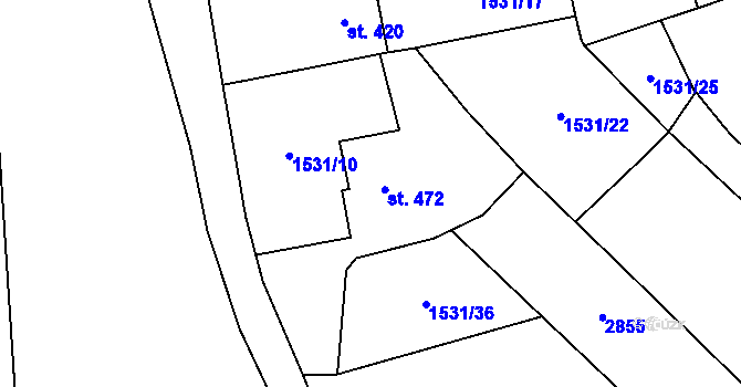 Parcela st. 472 v KÚ Přibice, Katastrální mapa