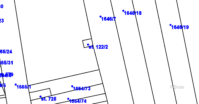 Parcela st. 1646/9 v KÚ Přibice, Katastrální mapa