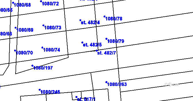 Parcela st. 482/7 v KÚ Přibice, Katastrální mapa