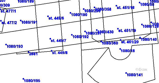 Parcela st. 1080/303 v KÚ Přibice, Katastrální mapa