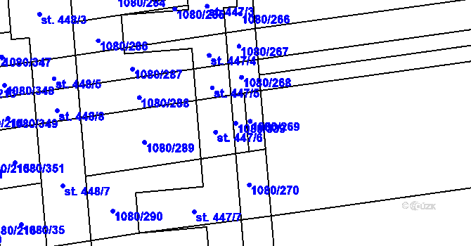 Parcela st. 1080/339 v KÚ Přibice, Katastrální mapa
