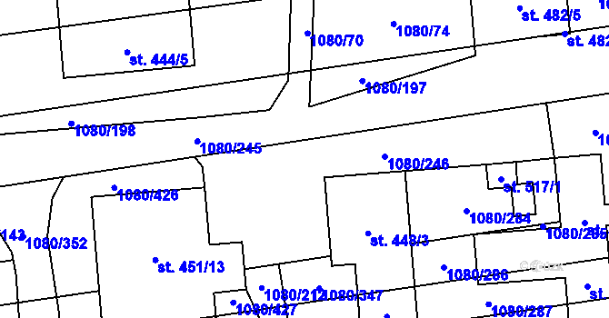 Parcela st. 1080/344 v KÚ Přibice, Katastrální mapa