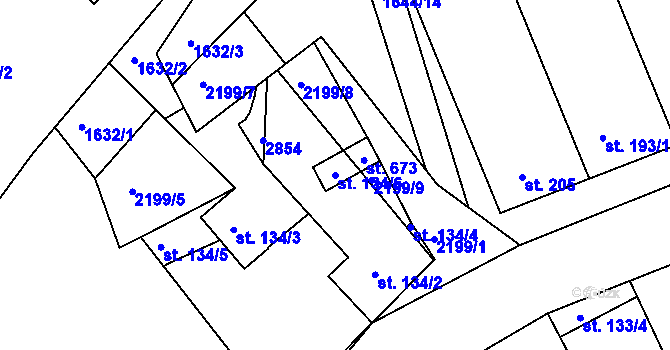 Parcela st. 134/6 v KÚ Přibice, Katastrální mapa