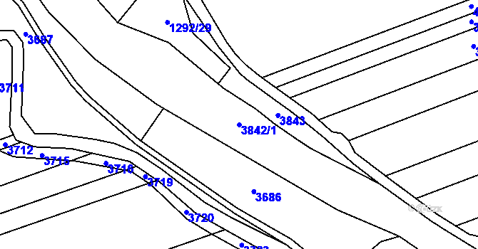 Parcela st. 3842/1 v KÚ Přibice, Katastrální mapa