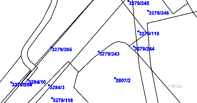 Parcela st. 3279/243 v KÚ Příbor, Katastrální mapa