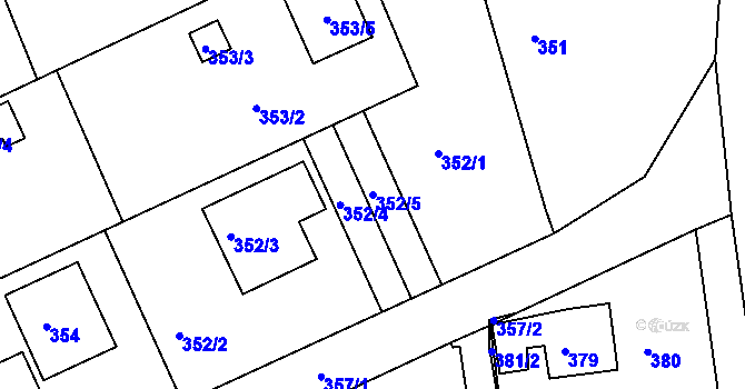 Parcela st. 352/5 v KÚ Příbor, Katastrální mapa
