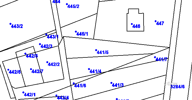 Parcela st. 441/5 v KÚ Příbor, Katastrální mapa