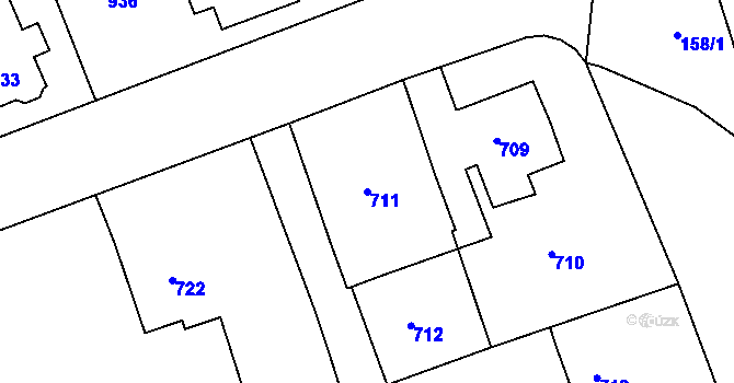 Parcela st. 711 v KÚ Příbor, Katastrální mapa