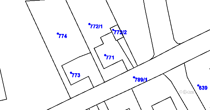 Parcela st. 771 v KÚ Příbor, Katastrální mapa