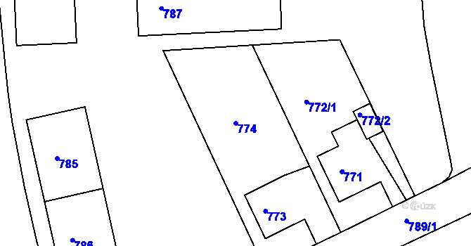 Parcela st. 774 v KÚ Příbor, Katastrální mapa