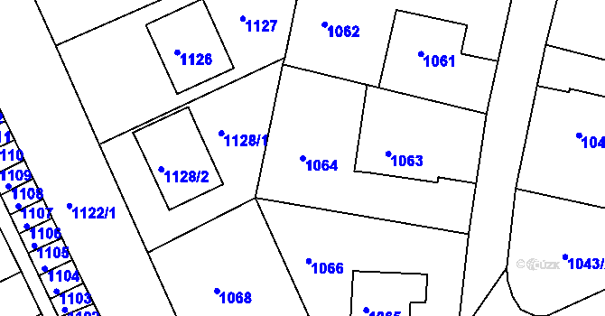 Parcela st. 1064 v KÚ Příbor, Katastrální mapa