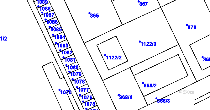Parcela st. 1122/2 v KÚ Příbor, Katastrální mapa