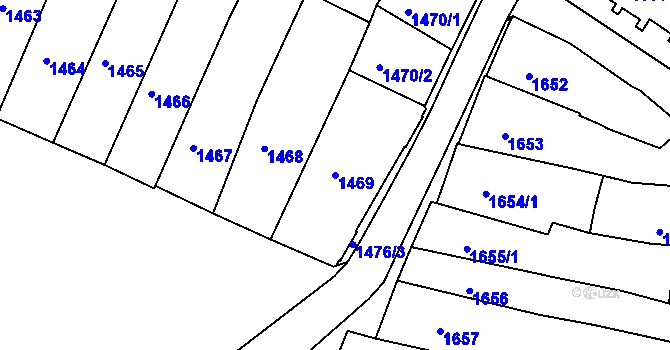 Parcela st. 1469 v KÚ Příbor, Katastrální mapa