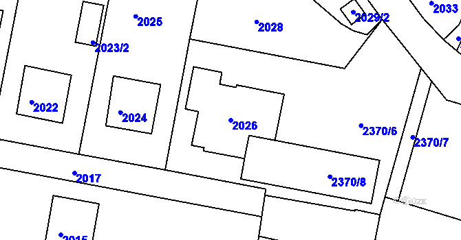 Parcela st. 2026 v KÚ Příbor, Katastrální mapa