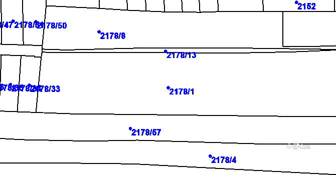 Parcela st. 2178/1 v KÚ Příbor, Katastrální mapa