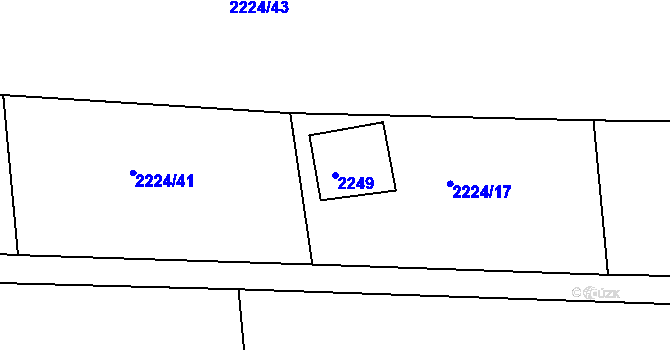 Parcela st. 2249 v KÚ Příbor, Katastrální mapa