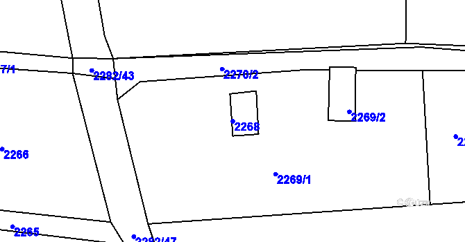 Parcela st. 2268 v KÚ Příbor, Katastrální mapa