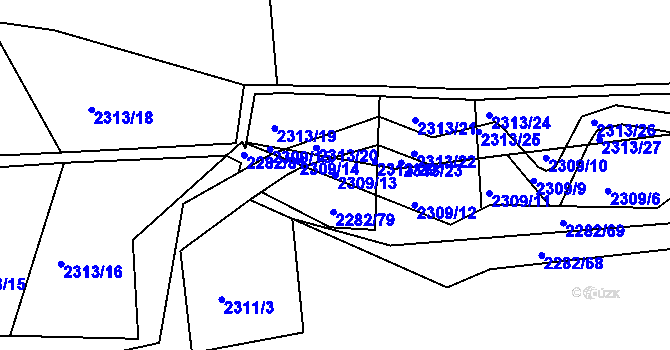 Parcela st. 2309/13 v KÚ Příbor, Katastrální mapa