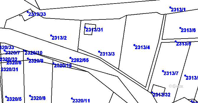 Parcela st. 2313/3 v KÚ Příbor, Katastrální mapa
