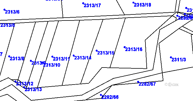 Parcela st. 2313/15 v KÚ Příbor, Katastrální mapa