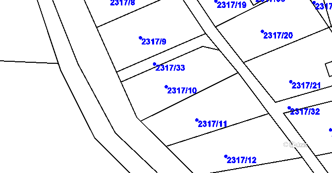 Parcela st. 2317/10 v KÚ Příbor, Katastrální mapa