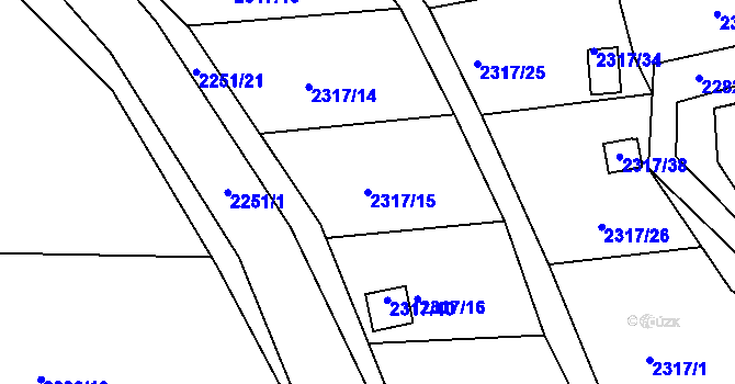 Parcela st. 2317/15 v KÚ Příbor, Katastrální mapa